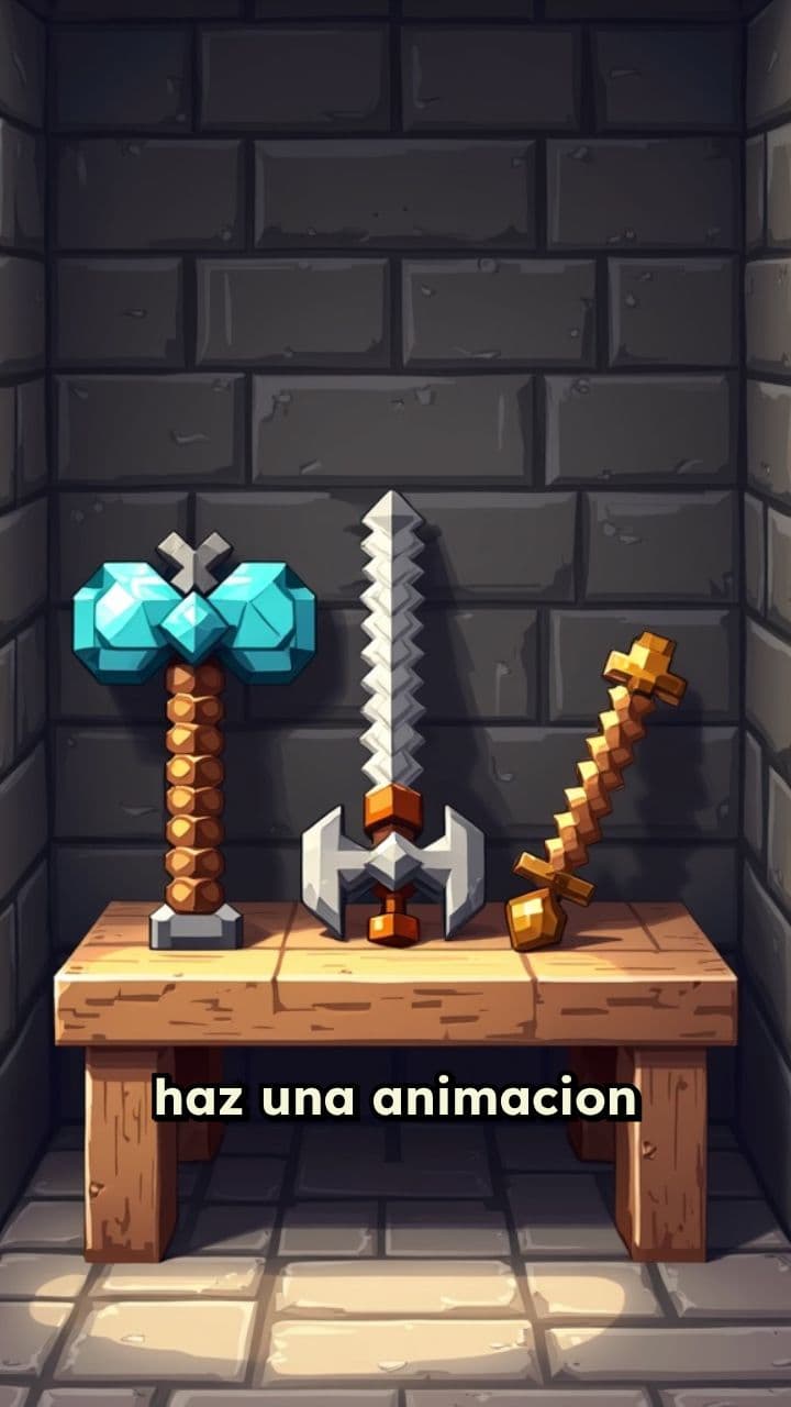 Animación de herramientas de Minecraft