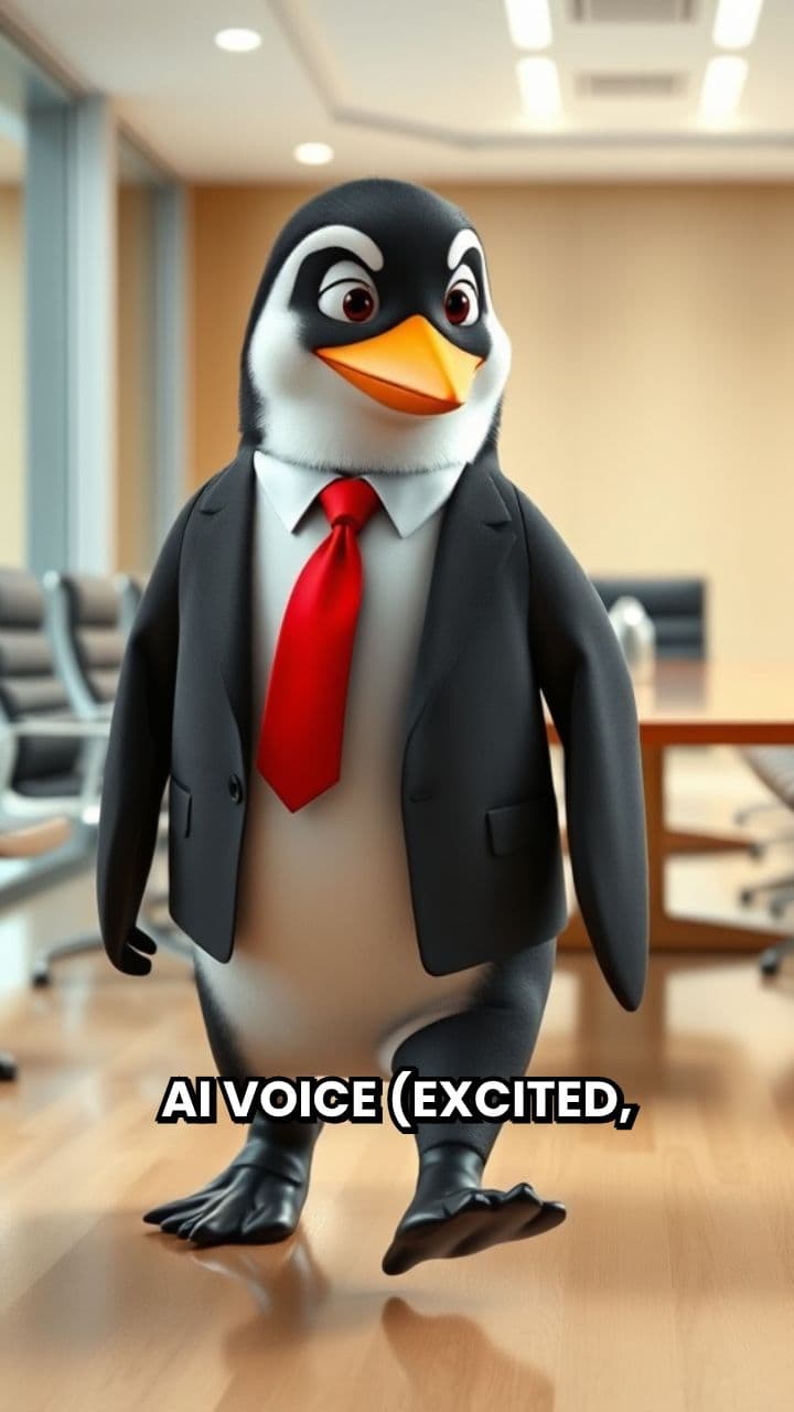 Penguin Takes Over Board Meeting!