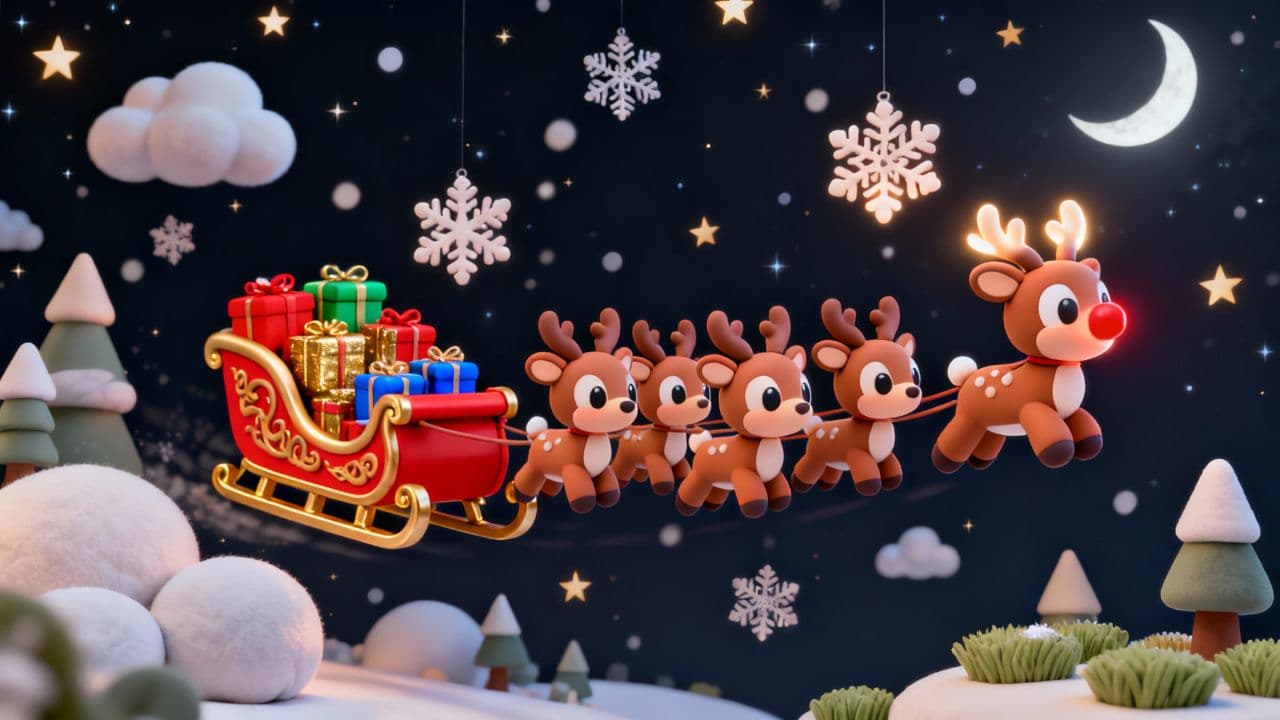 Santa's Sleepy Nighttime Ride