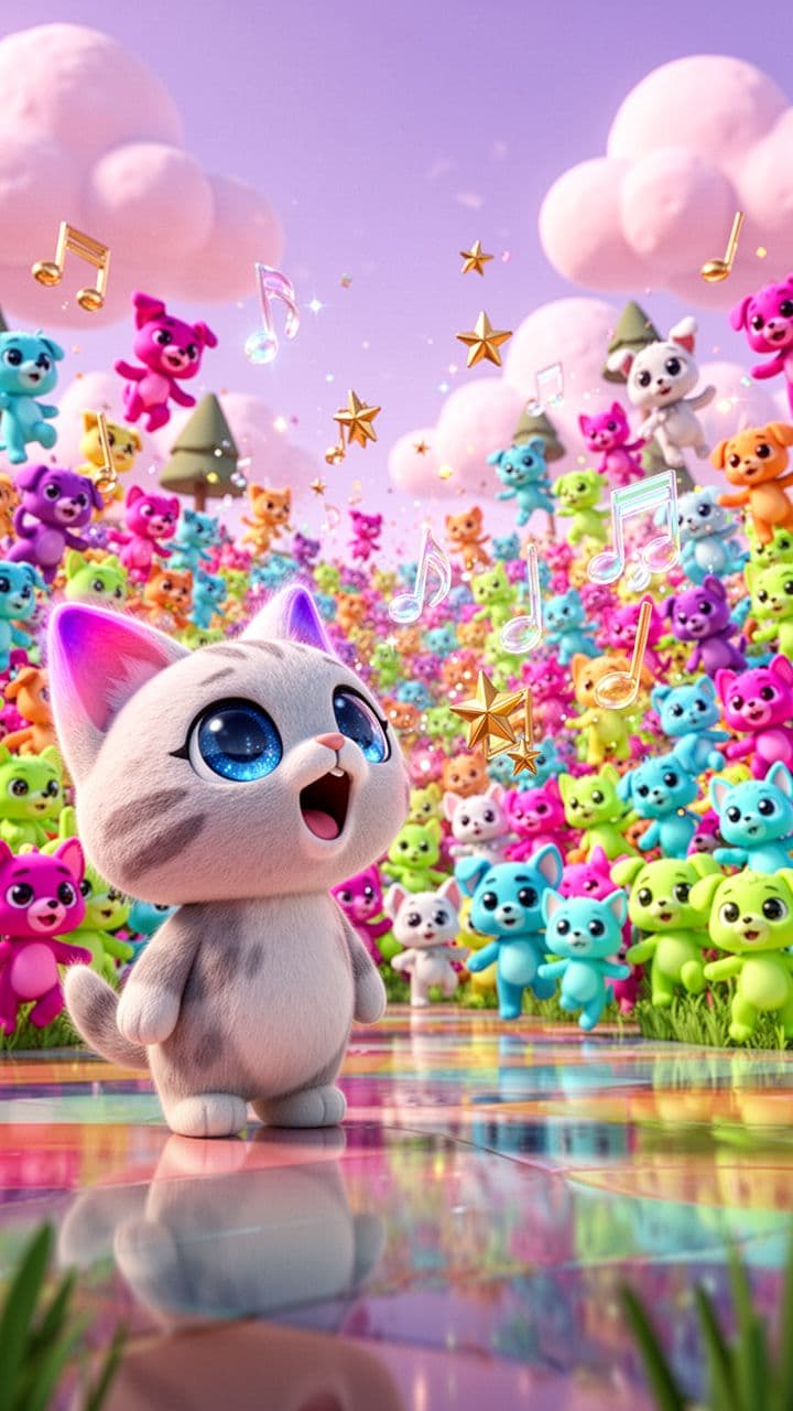 Singing Kitty Baby for 22 Seconds