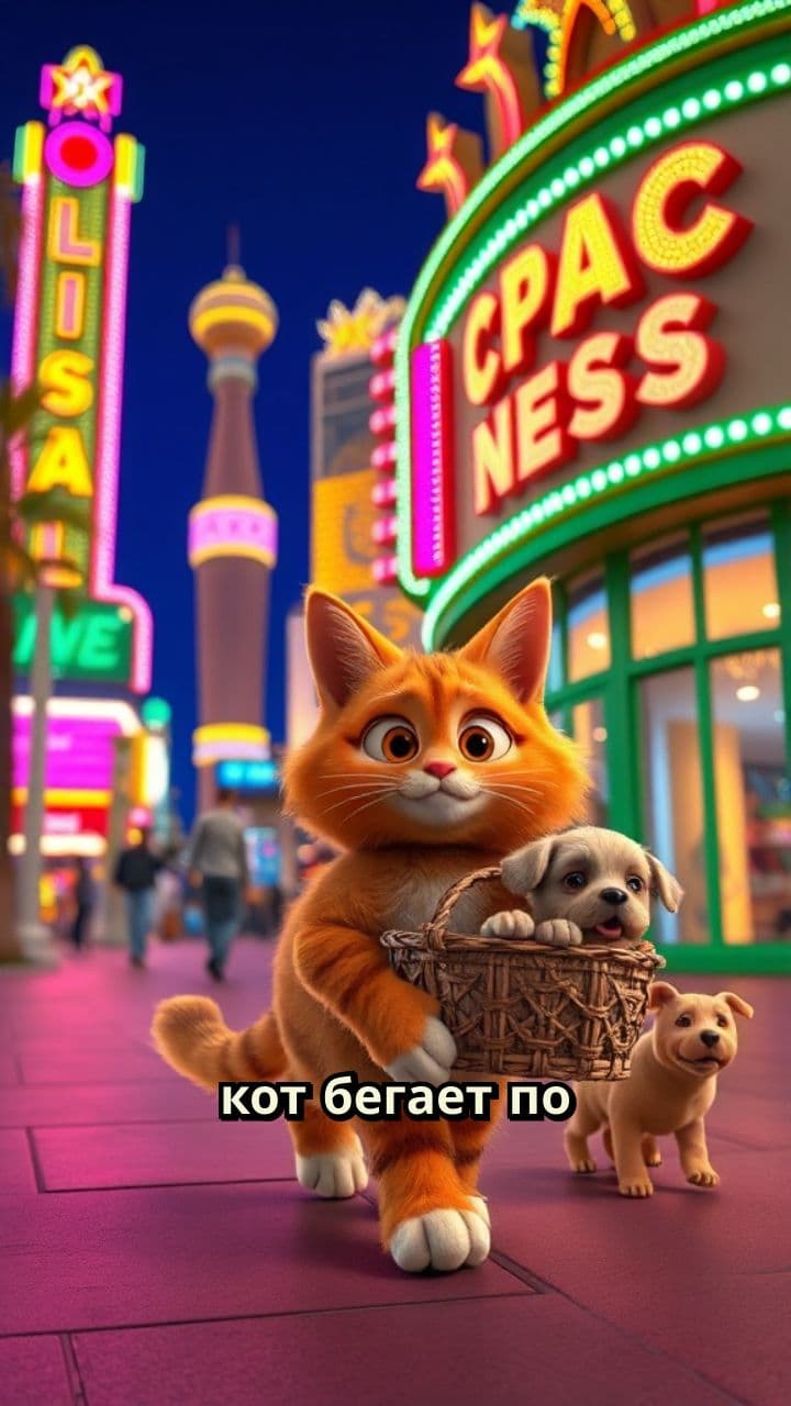 Кот везёт собак в Старбакс