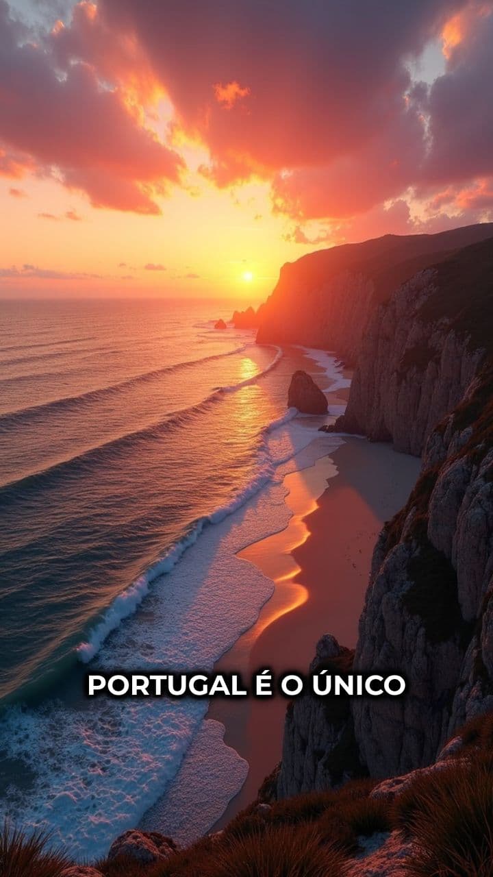 Pôr do sol único em Portugal