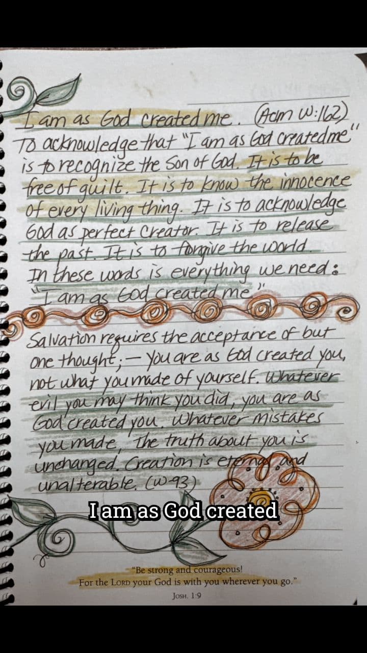 I Am as God Created Me