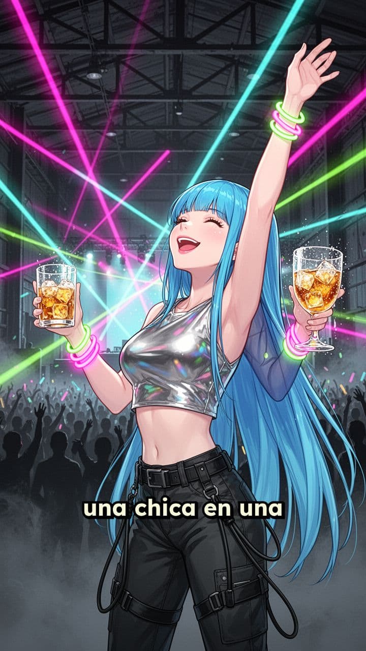 Chica bailando en fiesta electrónica