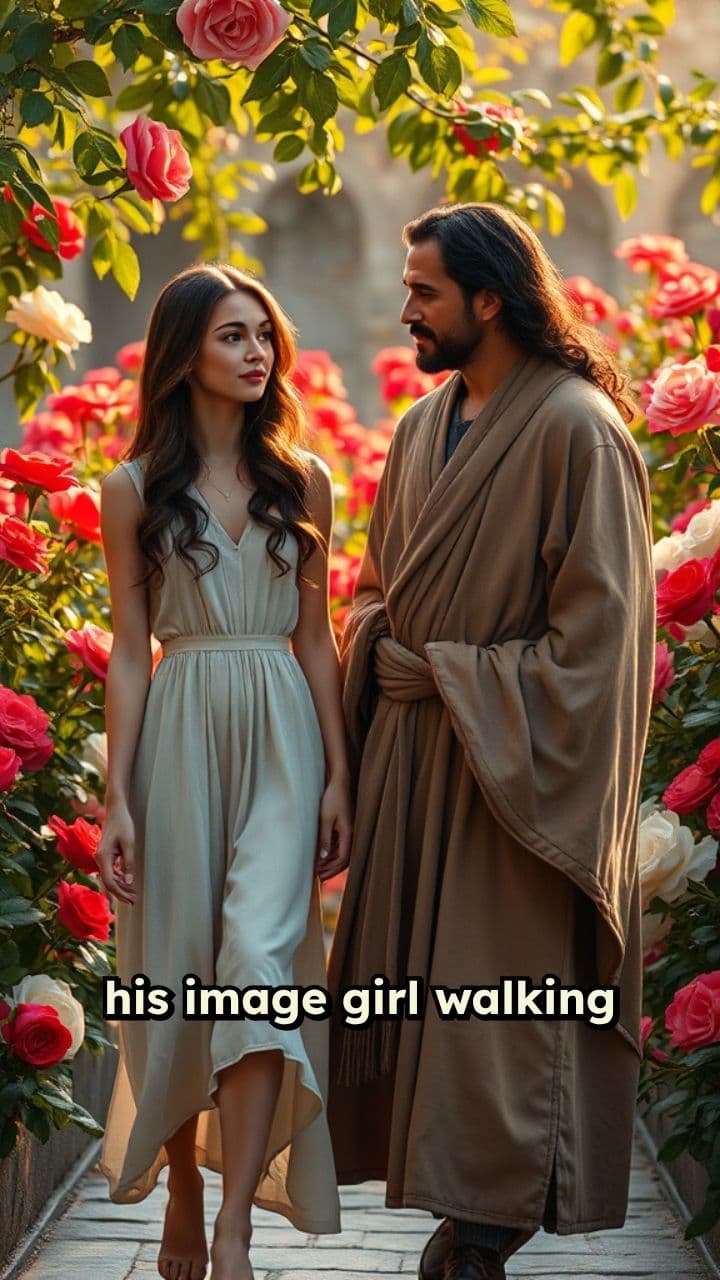 Walking with Jesus in the Rose Garden