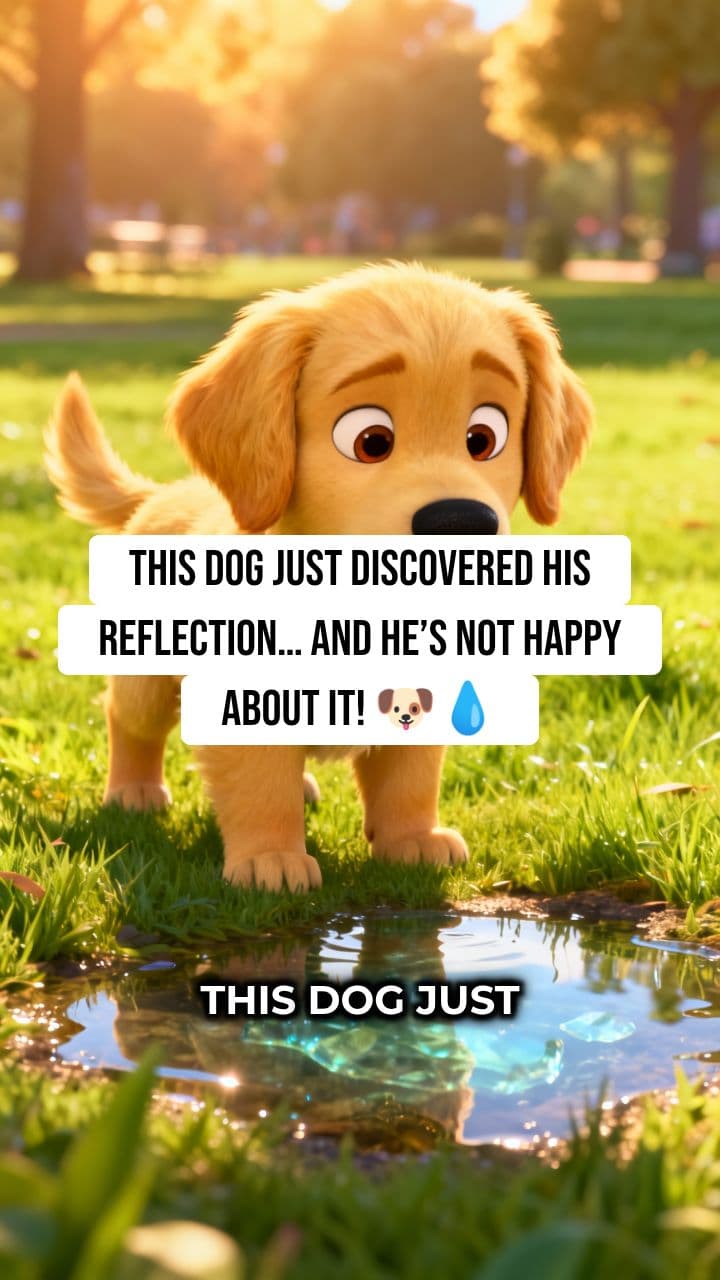 Dog Sees Own Reflection in Puddle, Barks 🐶💧