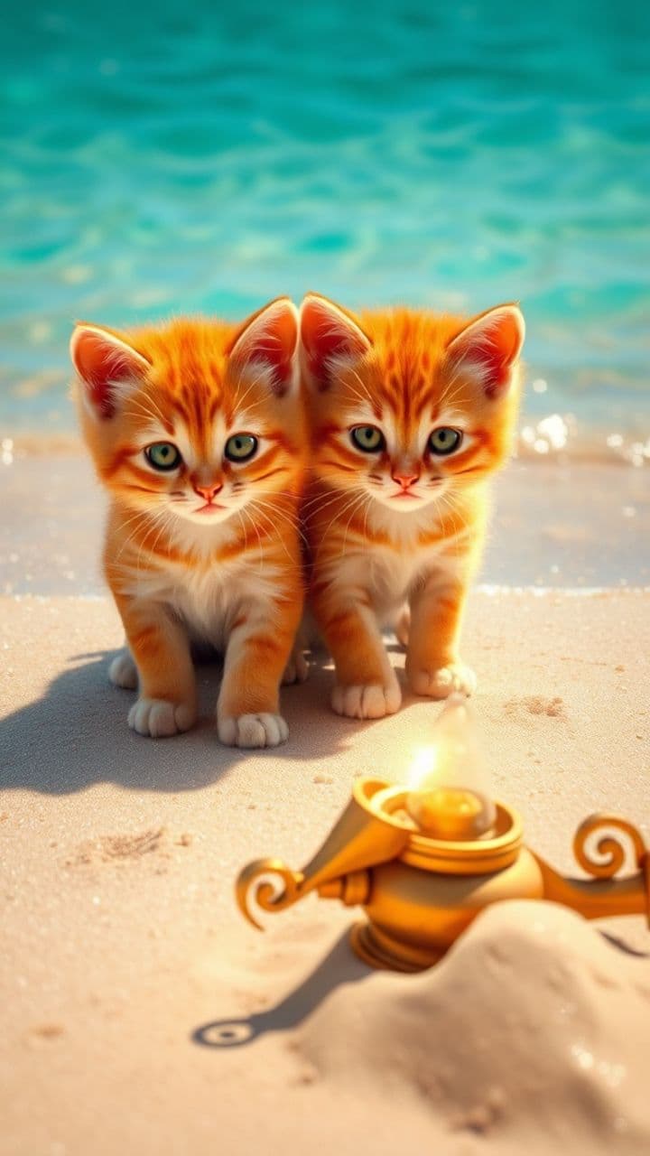 Kitten Twins and the Genie's Wish