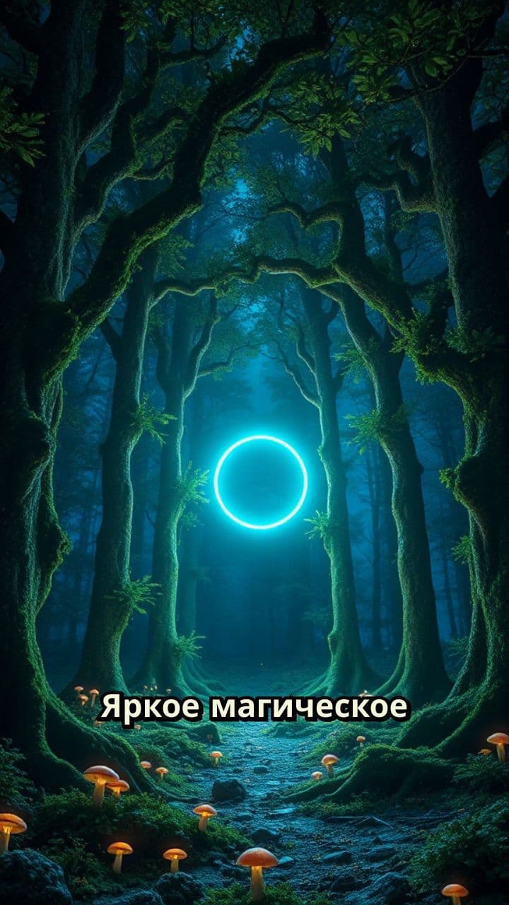 Волшебный лесной портал ночью