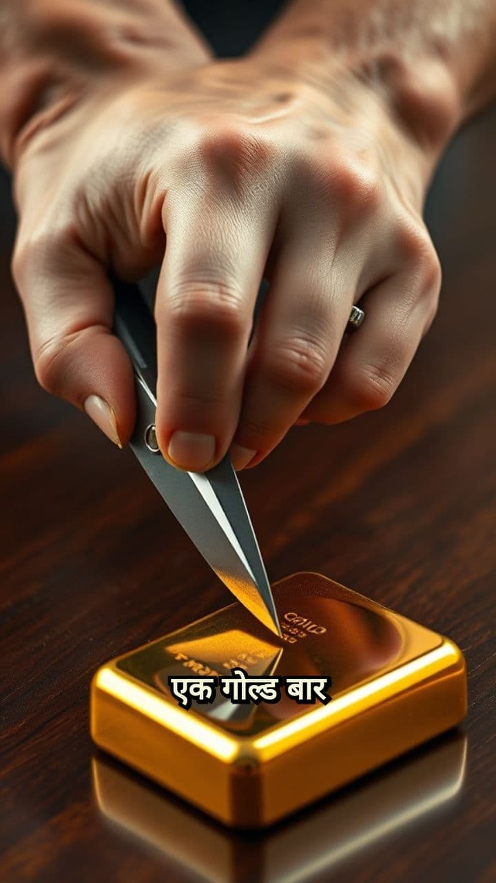 सोने की सिल्ल काटना