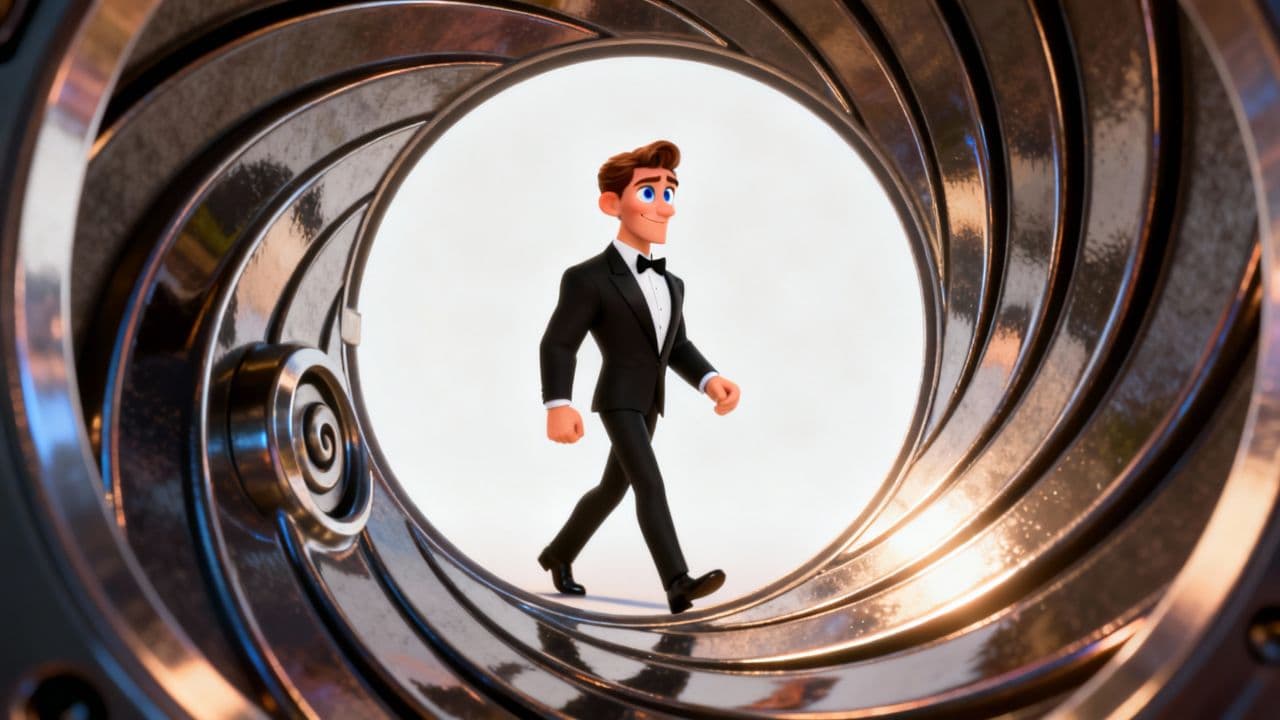 Pixar Style Spy Gun Barrel Intro