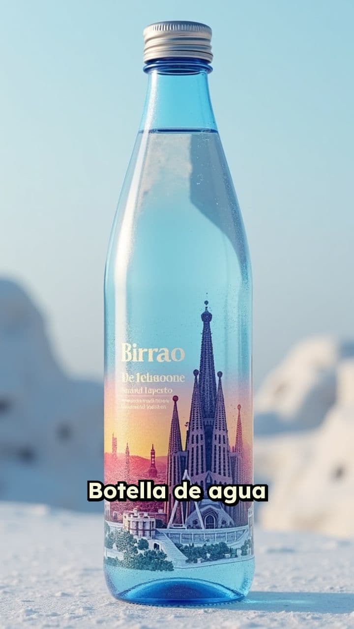 Botella de agua en Barcelona