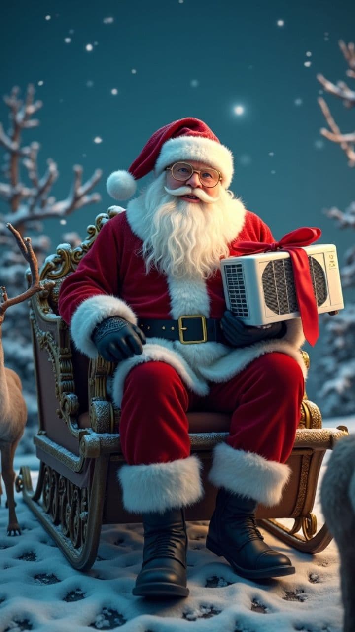 Santa Delivers Christmas Air Conditioning
