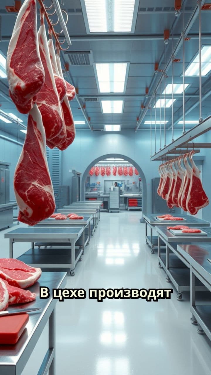 Производство мяса в цехе