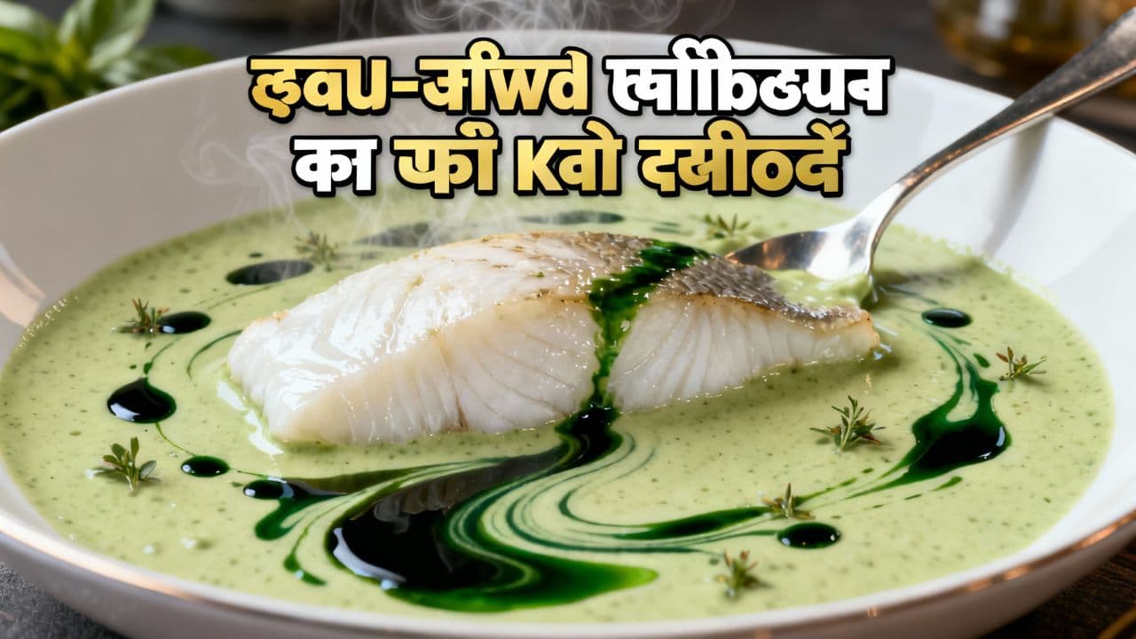 सौ-वाइड हलिबूट और हरी करी वेलोटे