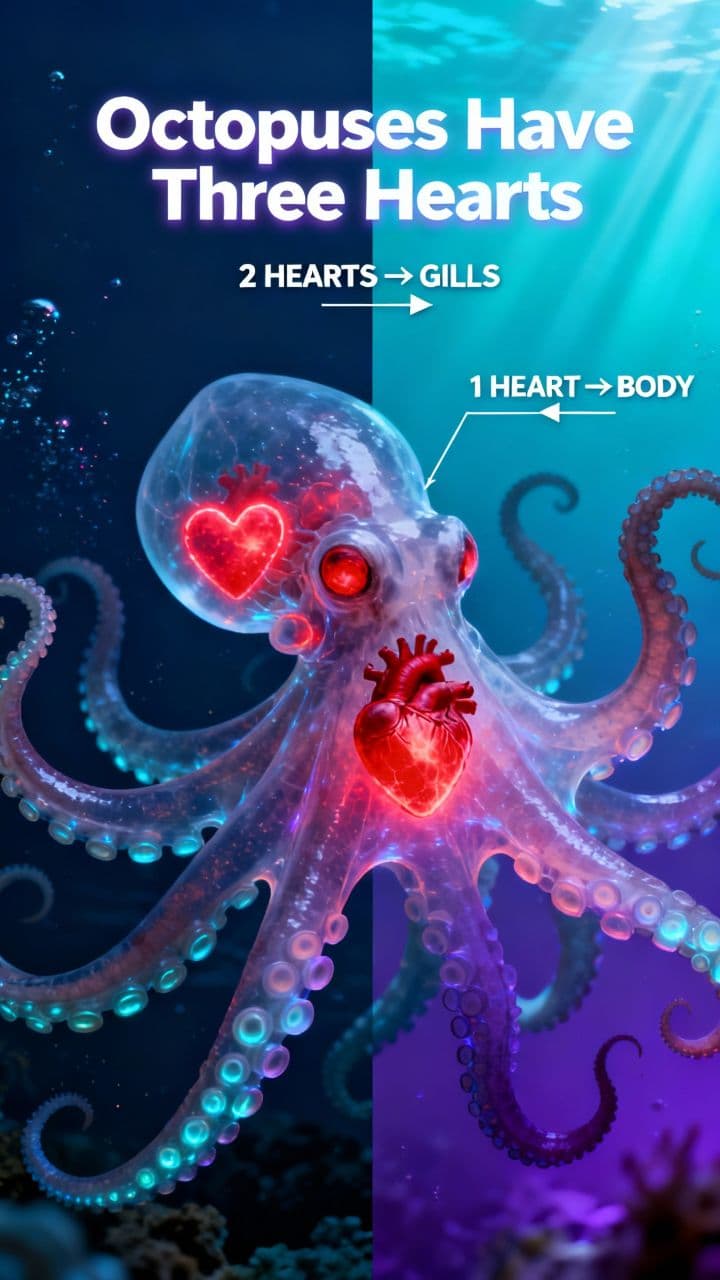 Octopuses Have Three Hearts