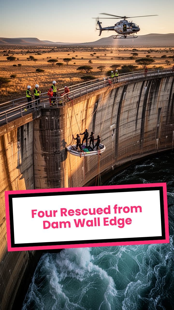 Four Rescued from Dam Wall Edge