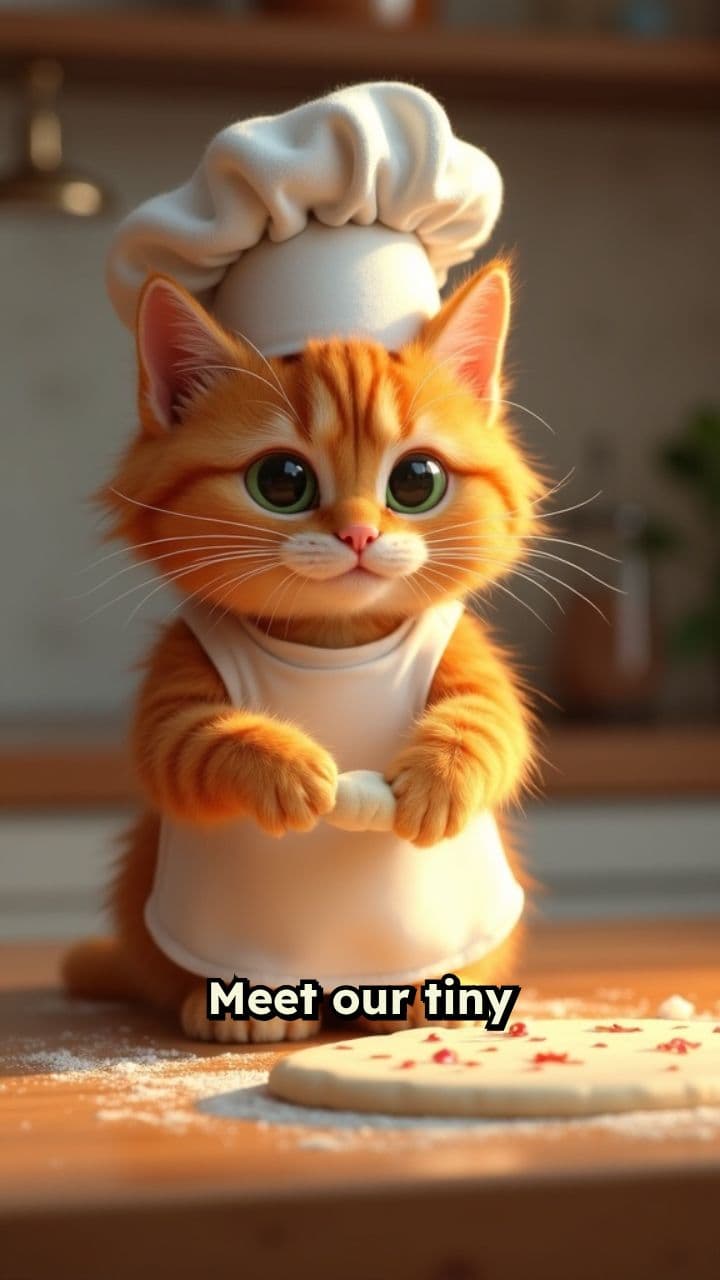 Tiny Chef Cat's Pizza Perfection