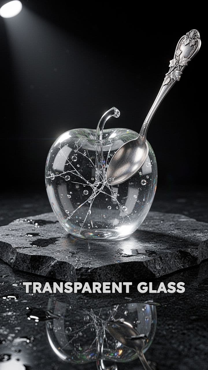 Tapping Transparent Glass Apples ASMR