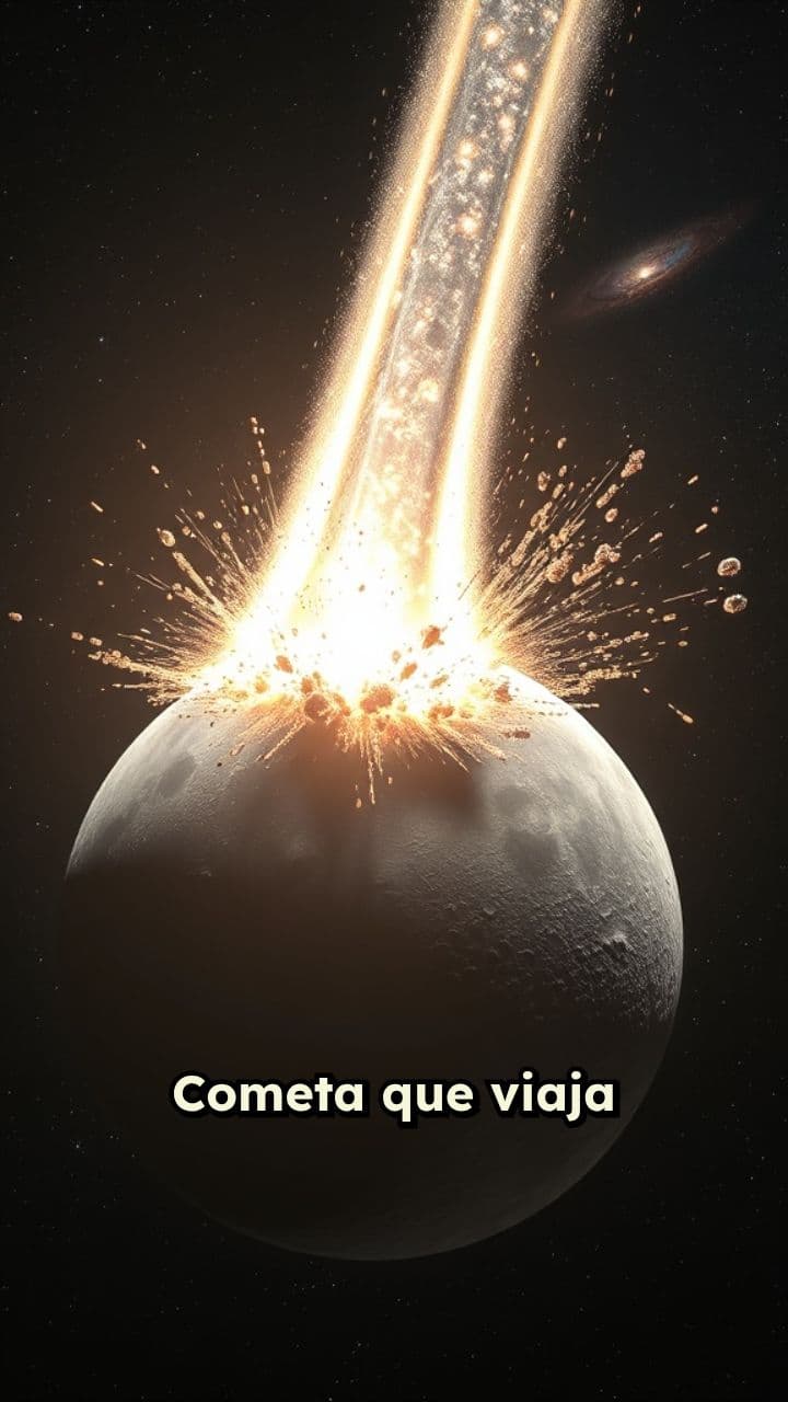 Cometa impacta en la luna