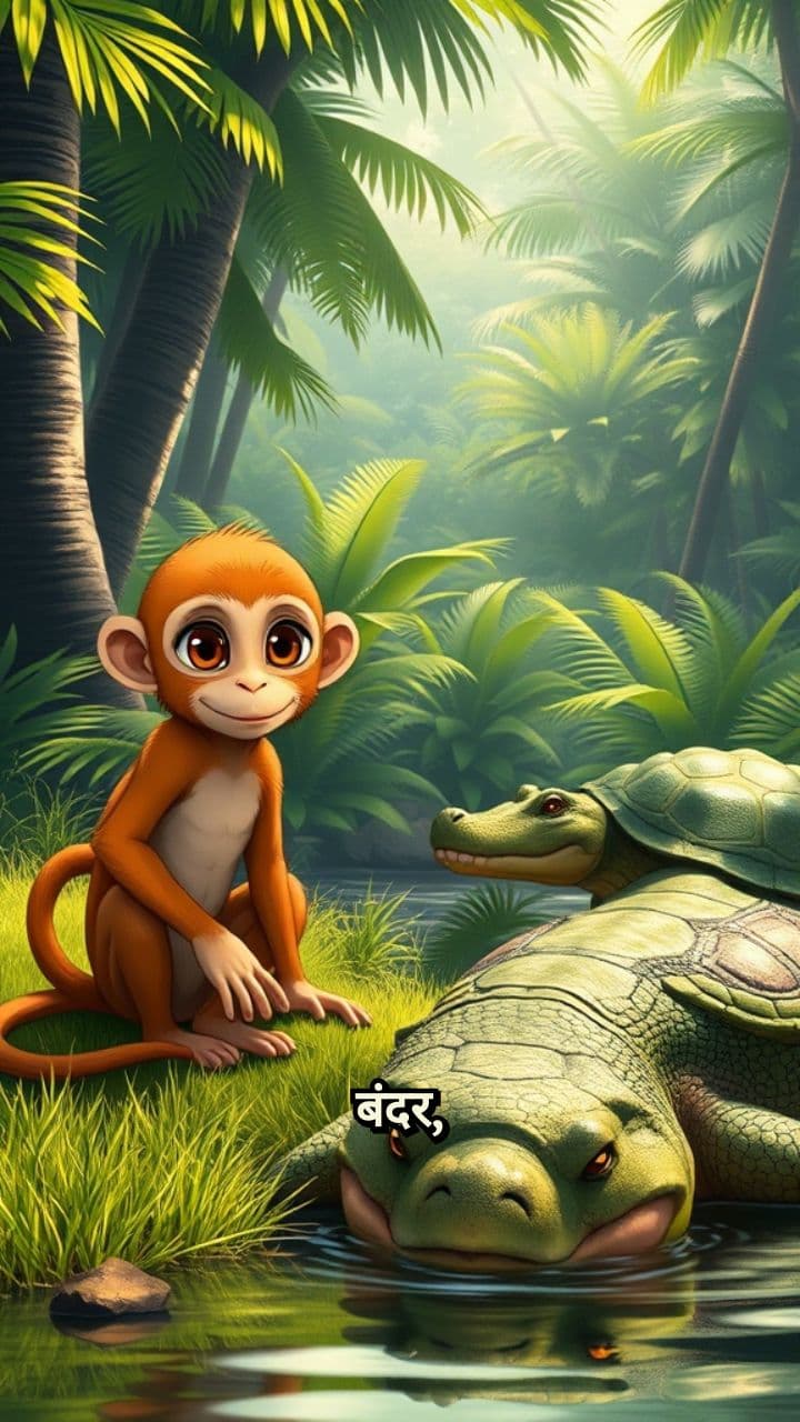 Monkey Outsmarts the Crocodile