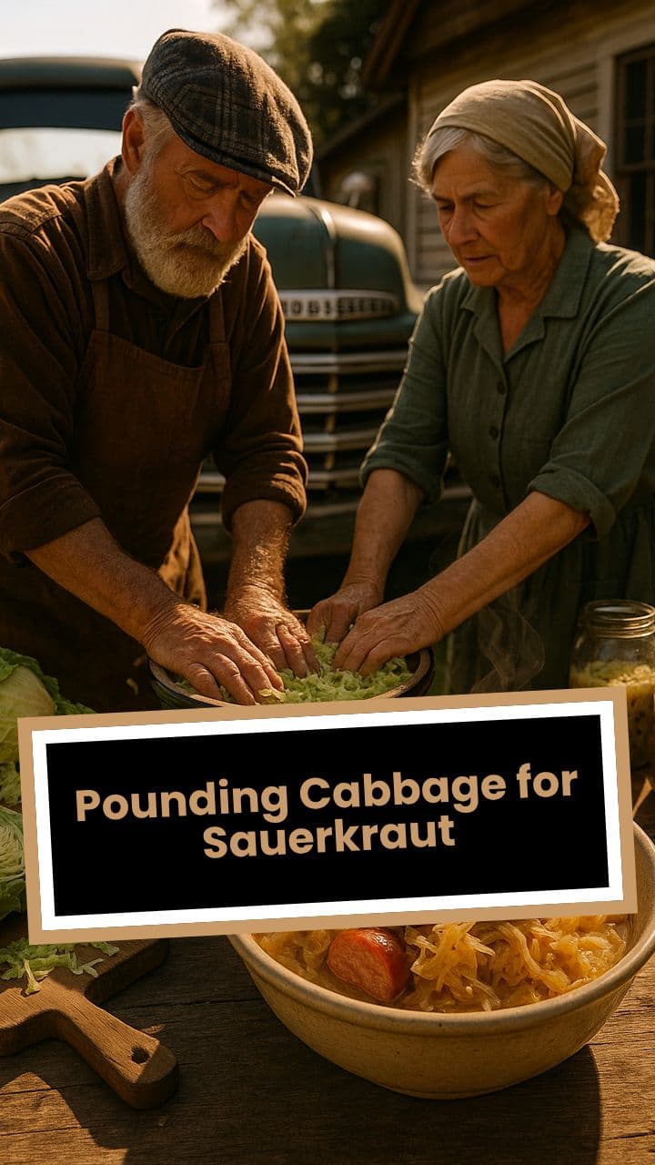 Pounding Cabbage for Sauerkraut