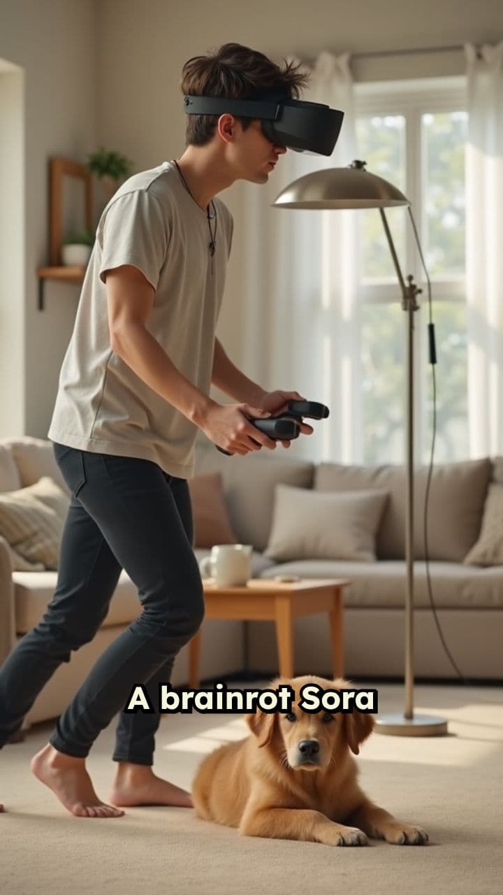 VR Hero Saves Dog from Falling Lamp