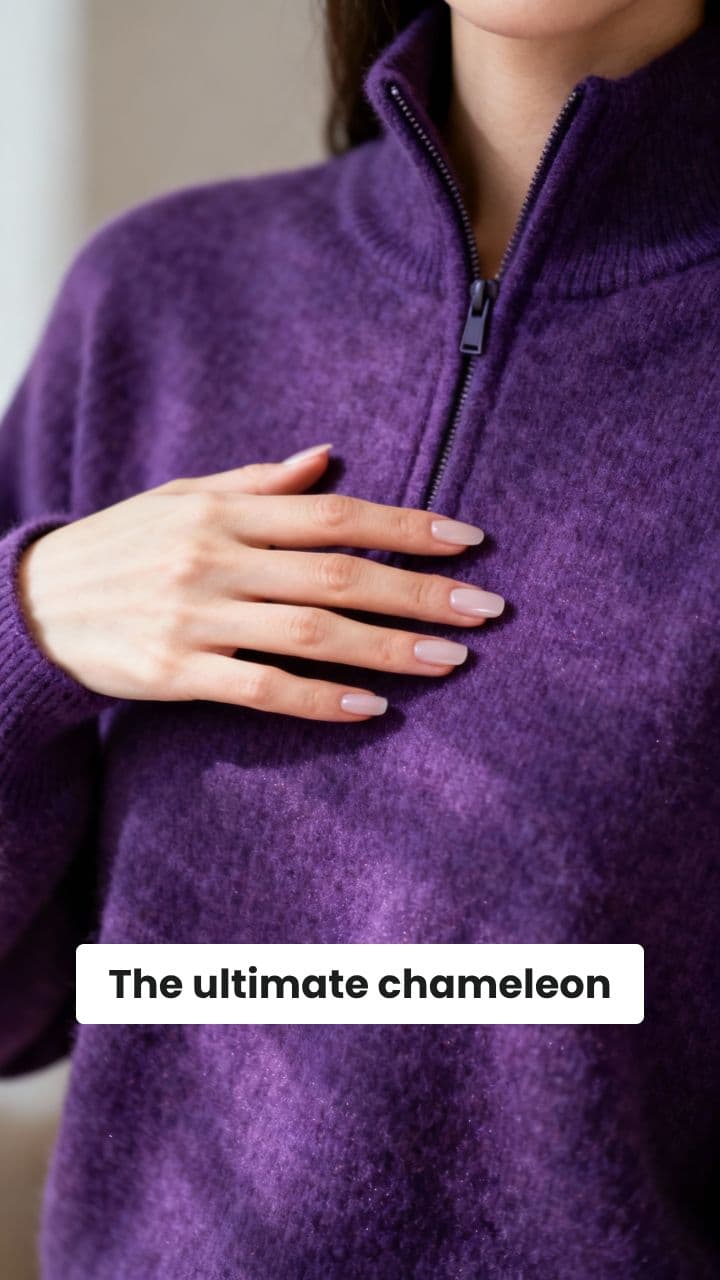 Purple Quarter-Zip: From Cozy to Glam