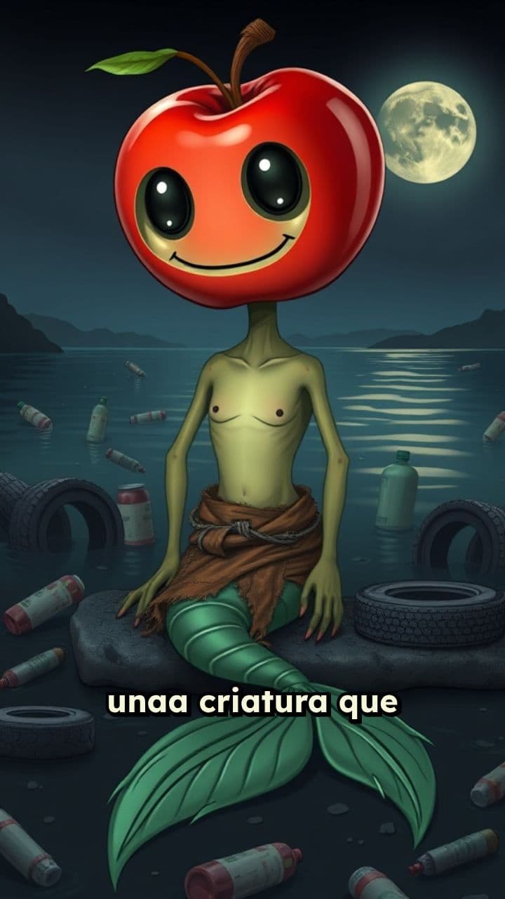 Criatura enfadada del mar contaminat