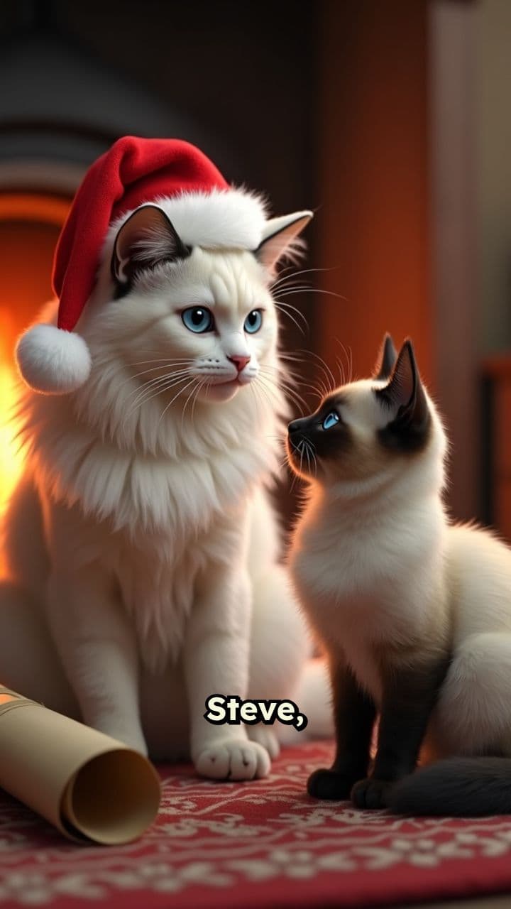 Aviso Natalino do Papai Noel Gato para Steve