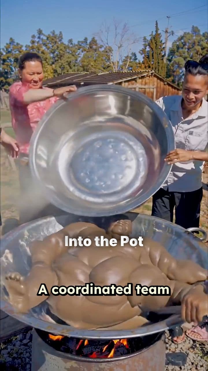 Lowering the Centerpiece into Heat