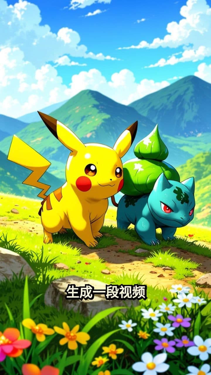 Pikachu Meets Bulbasaur
