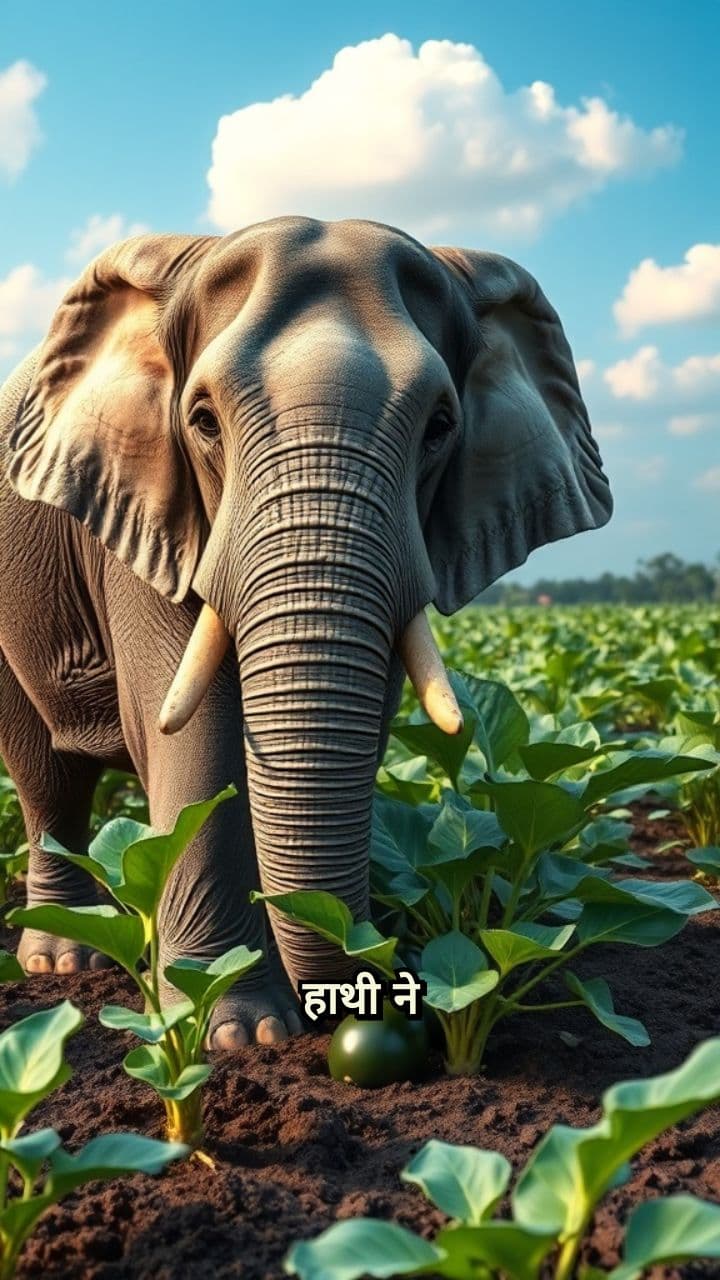 हाथी और बंदर की खेती की कहानी