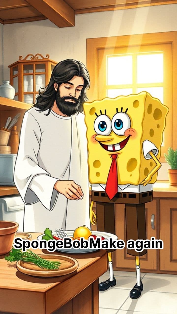 SpongeBob and Jesus Adult Scene