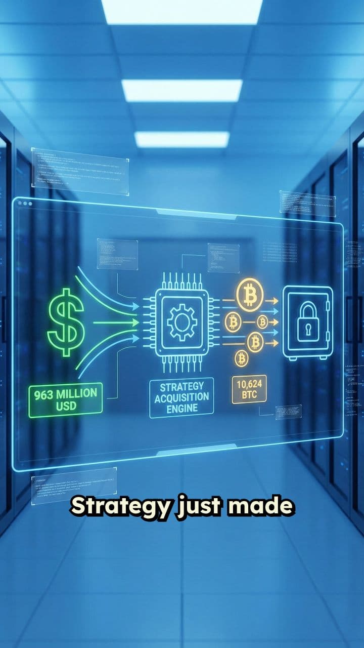 Strategy Acquires 10,624 Bitcoin for $963 Million