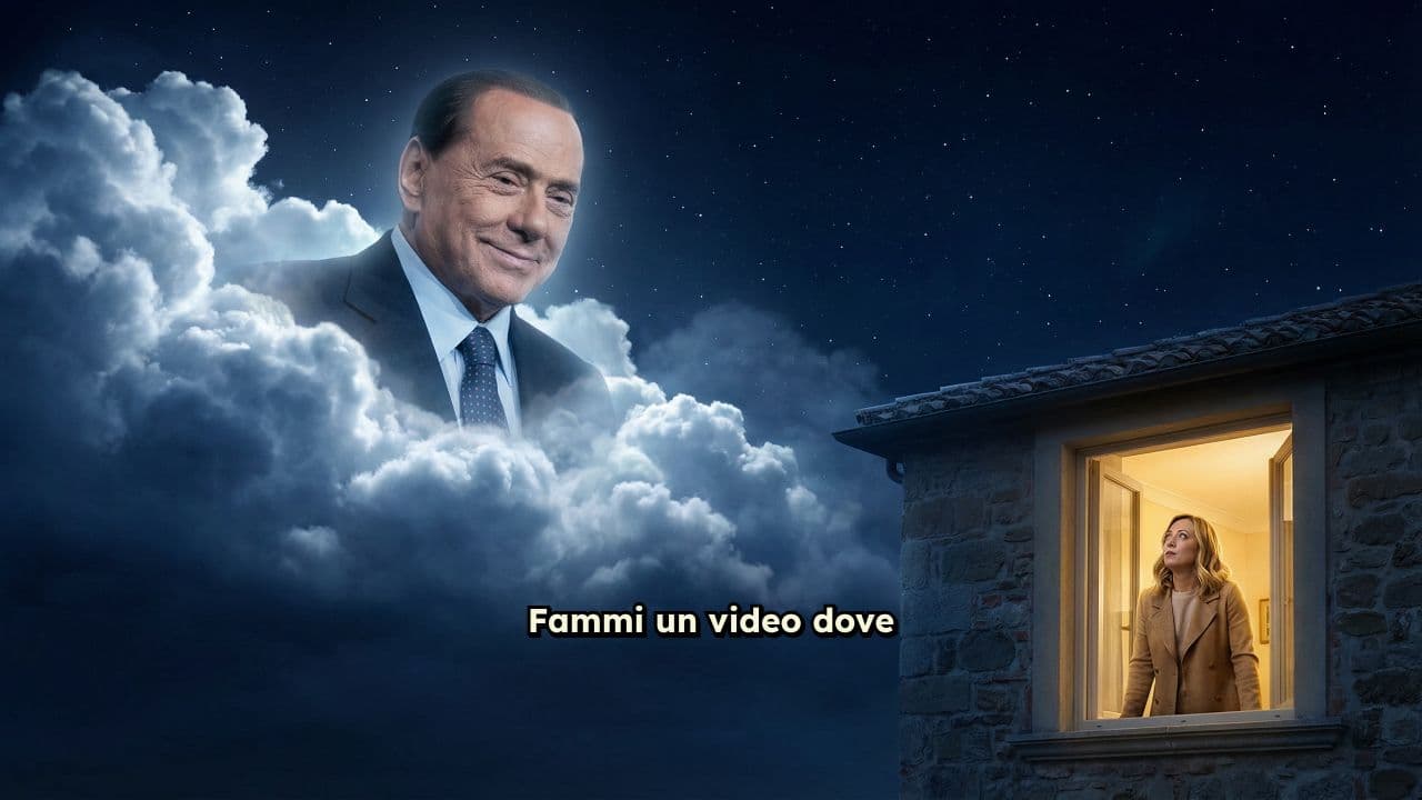 Berlusconi tra le nuvole, Meloni prega