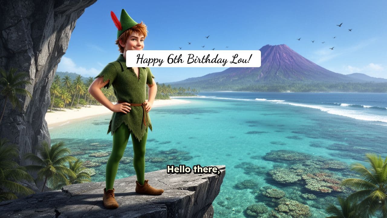 Peter Pan's Magical Birthday Message for Lou