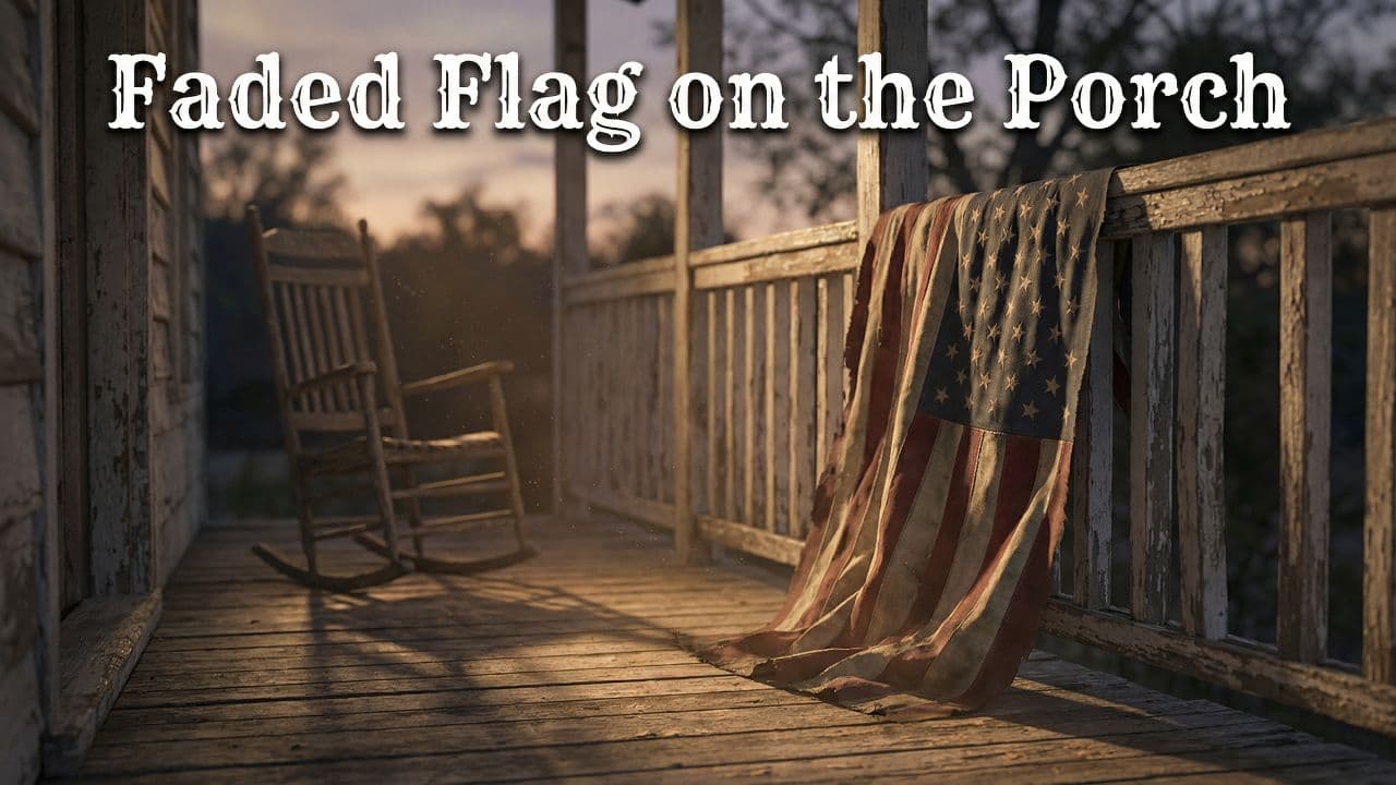 Faded Flag on the Porch