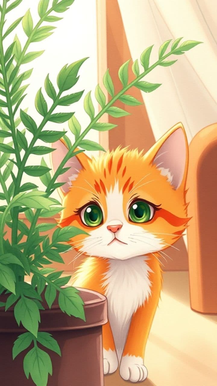 A Cat Afraid of Its Sisters