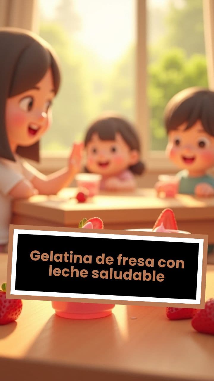Gelatina de fresa con leche saludable