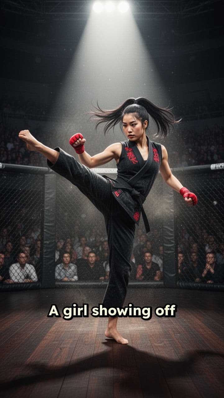 Girl Demonstrates Martial Arts Skills