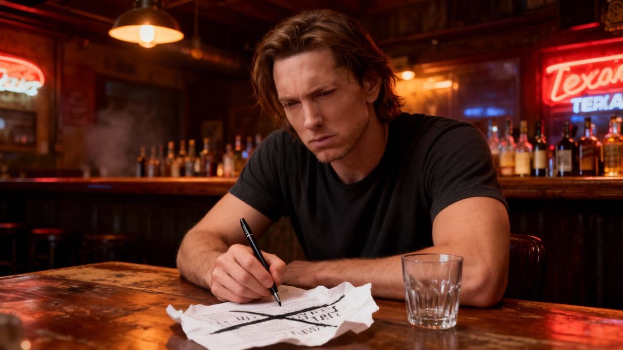 Crossed Out Thoughts in a Texas Bar