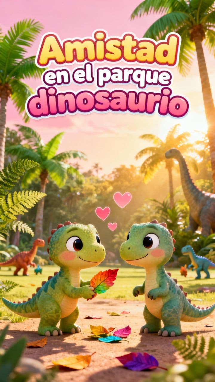 Amistad en el parque dinosaurio