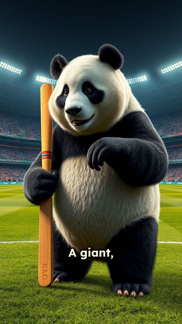 Panda Cricket Showdown in Packed Stadium