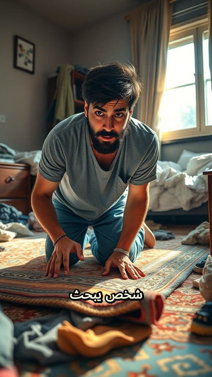 شخص يبحث عن جرابه