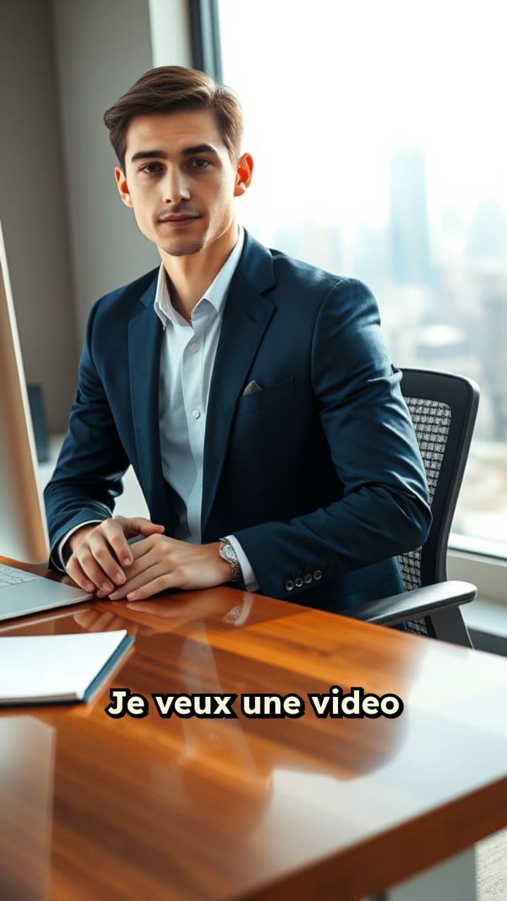 Jeune homme en veste au bureau