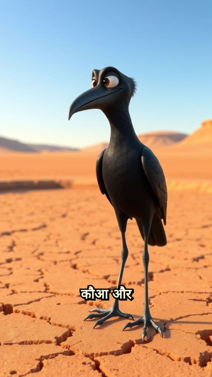 कौआ का धैर्य और प्रयास