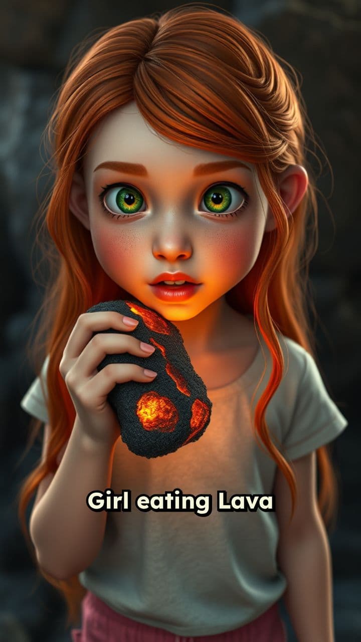 Girl Consuming Lava Rock