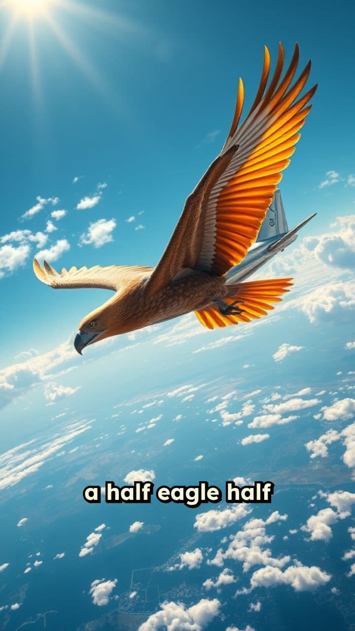 Eagle-Plane Soaring Above Earth