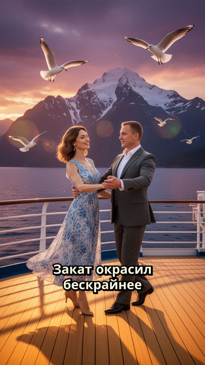 Романтический танец на закате