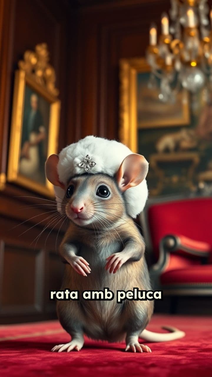 Rata amb peluca de luxe